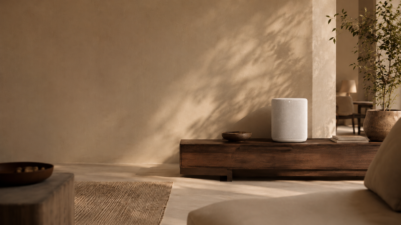 Neuranel audio devices in a warm modern living room